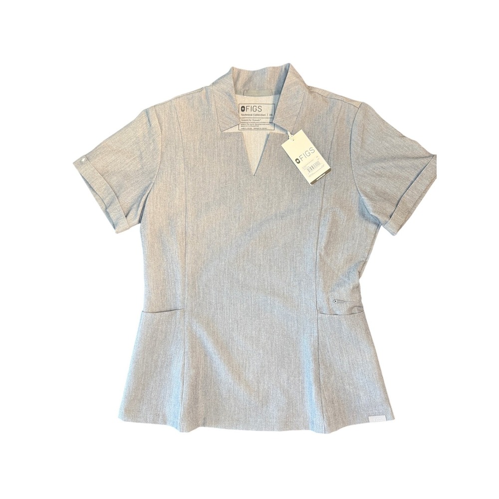 FIGS Inala Slim Scrub Top Graphite - XSmall